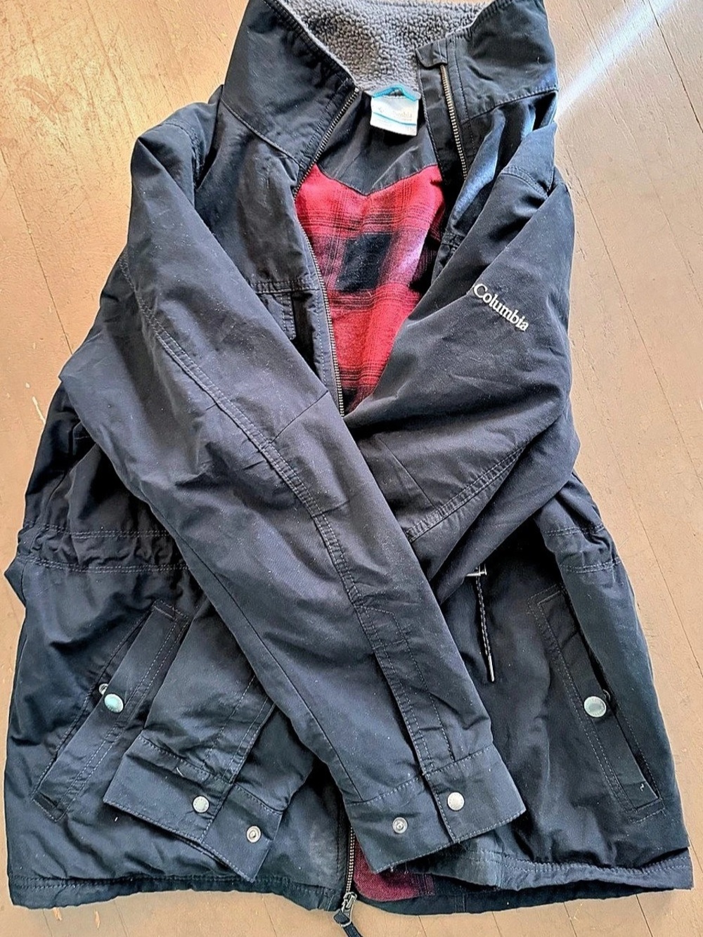 Columbia Tanner Ranch Jacket Utility Jacket Black & Red Large